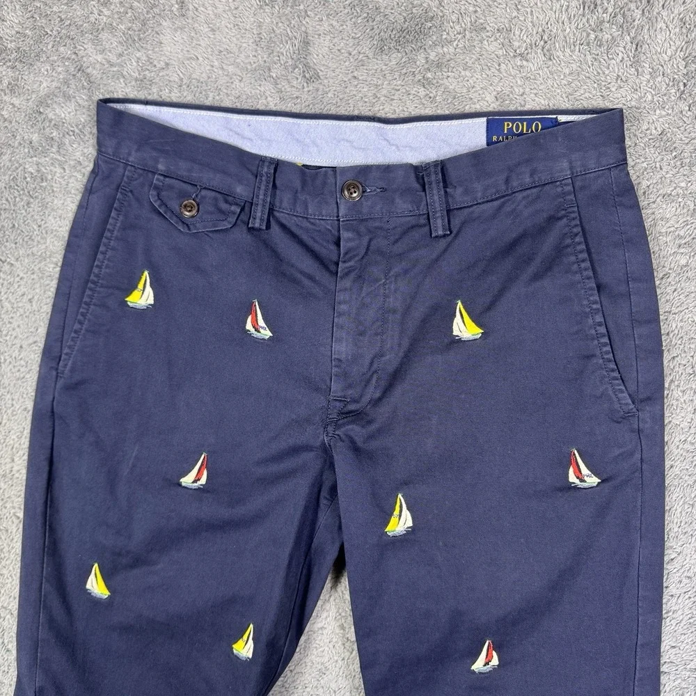 Ralph Lauren Pants Men 30x30 Polo Chino 7oz Twill Brushed Trouser Yacht Sailboat